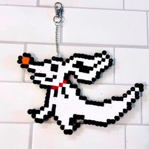 SOLD Nightmare Before Christmas dog Zero Perler bead art keychain